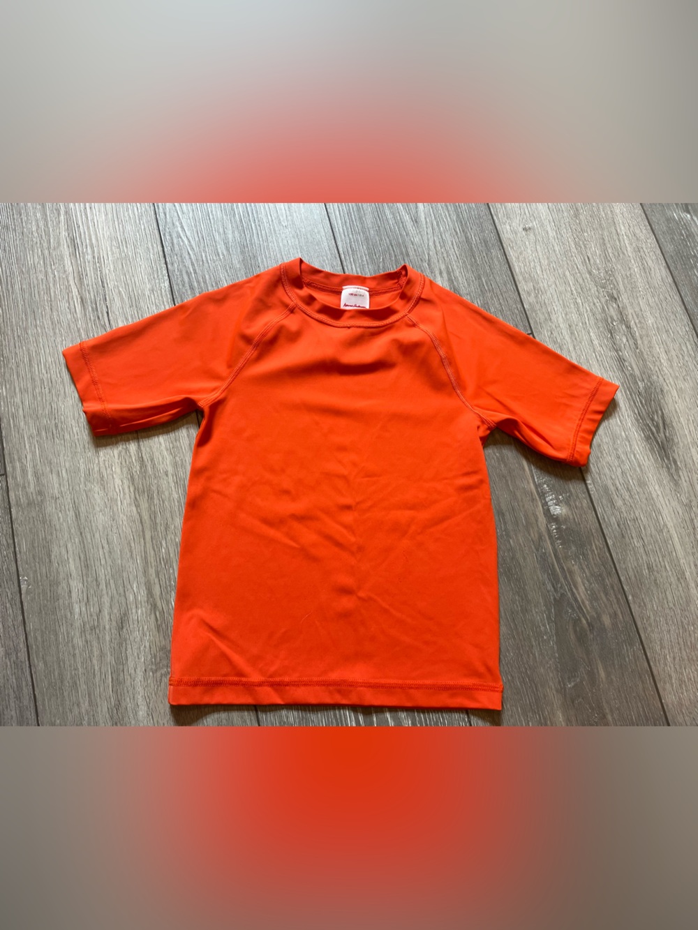 Hanna Andersson Boys Rash guard Short Sleeve Swim Top Orange Size 4